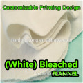 Plain white 100 percent wholesale cotton flannel fabric White plain dyed cotton flannel fabric for blanket